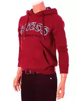 man guess populaire jacket hoodie top double mot rouge